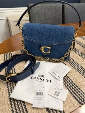 NWT! Coach Denim Chain Tabby